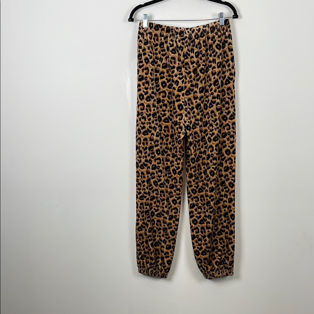 Retro Oyrosy Leopard Print Hooded Sweatshirt And Pant 2 Piece Women M Jogger Set - Picture 12 of 15